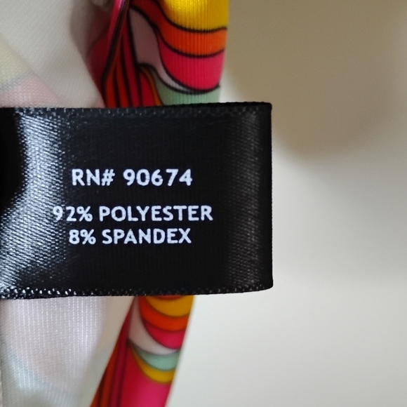 Boston Proper Sunset Waves Swim Cover-Up Dress Size XS Dolman Sleeve Colorful - Picture 10 of 11